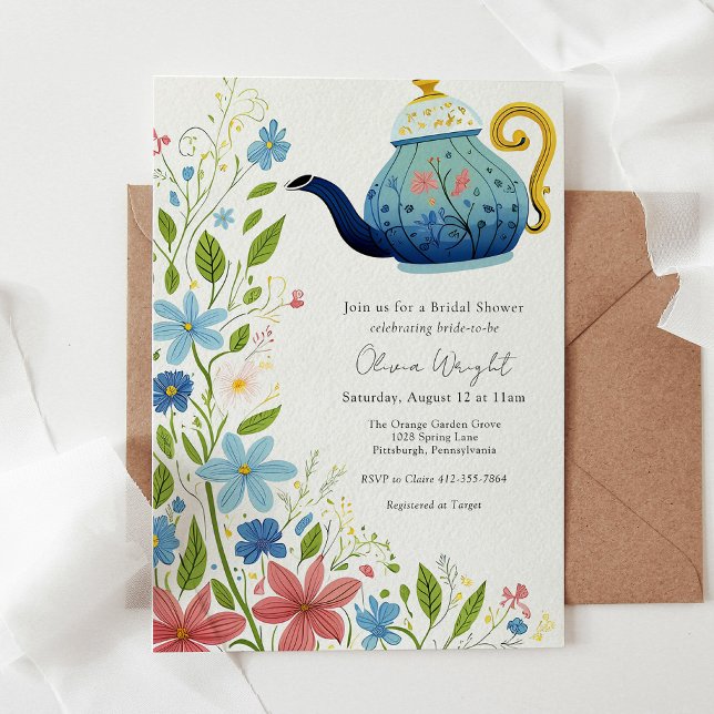 Invitation Douche de la fête du thé nuptiale (Créateur téléchargé)