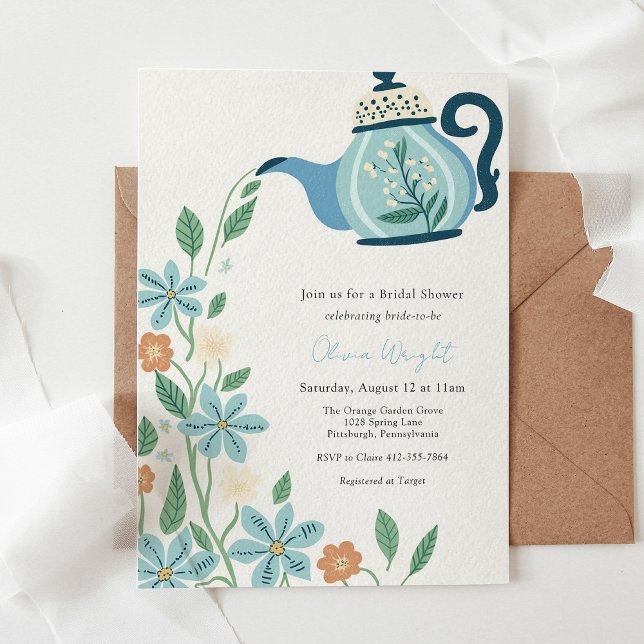 Invitation Douche de la fête du thé nuptiale (Créateur téléchargé)