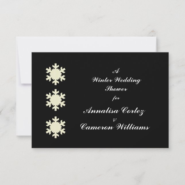 Invitation "Douche de mariage d'hiver" avec flocons de neige (Devant)