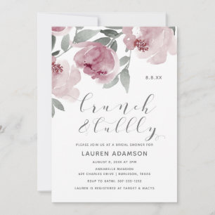 Invitation Douche de mariage pétillant au rose poudré aquarel
