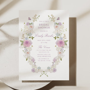 Invitation Douche de Mariage Romantique aux Douces Pastels Fl