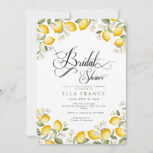 Invitation Douche de Mariée aux Fleurs et Citrons