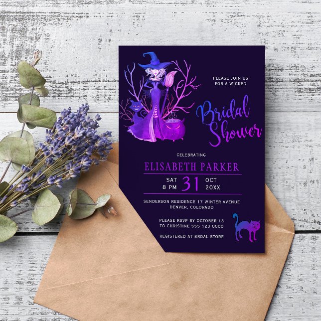 Invitation Douche de mariée noire pour Halloween (Créateur téléchargé)