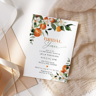 Invitation Douche de mariée oranges modernes