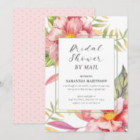 Douche de mariée par courrier floral rose aquarell
