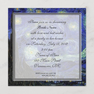 Invitation Douche de Mariée,Vincent van Gogh, Nuit étoilée