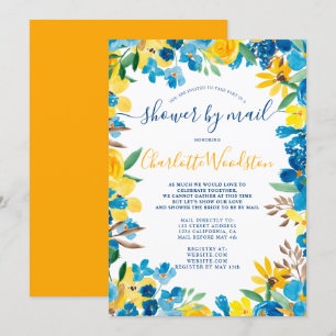 Invitation Douche de nage fleurie de tournesol en gras par la
