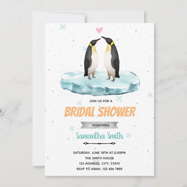 Invitation douche de pingouin (Devant)