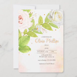 Invitation Douche de Roses en Fleurs