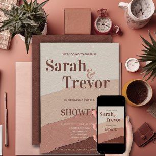 Invitation Douche de surprise Couple rouille profonde