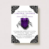 Douche en dentelle violette et en corse noire