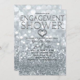 Invitation Douche fascinante de fiançailles de Bokeh de