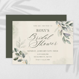 Invitation Douche feuille verte