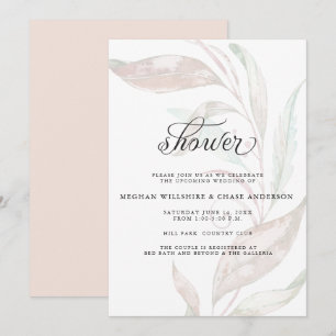 Invitation DOUCHE   Fissure de corail pâle couleur