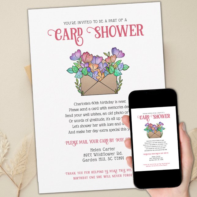 Invitation Douche Floral Card par la poste Anniversaire (Créateur téléchargé)