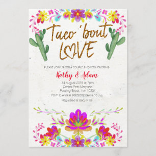 Invitation DOUCHE Florale Aquarelle Mexicaine