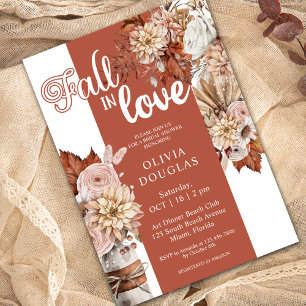 Invitation Douche Florale Bohème Romantique pour Tomber Amour