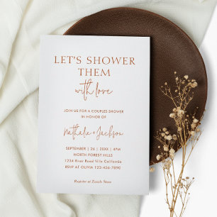 Invitation Douche-les en terre cuite Couple douche nuptiale