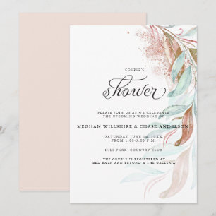 Invitation DOUCHE Liage en cascade Turquoise Aqua Cuivre