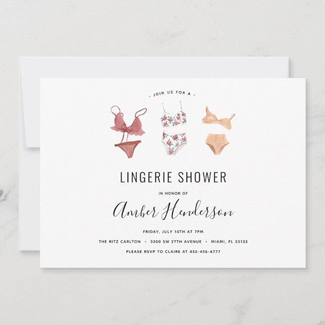 Invitation Douche Lingerie (Devant)