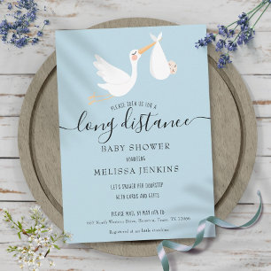 Invitation Douche Longue Distance Bébé Parsemé Par Courrier