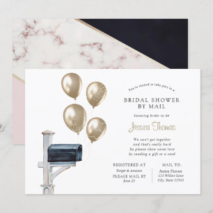 Invitation Douche longue distance nuptiale par courrier