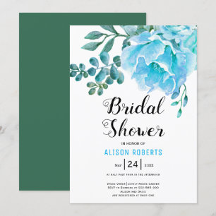 Invitation Douche mariage couleur bleu