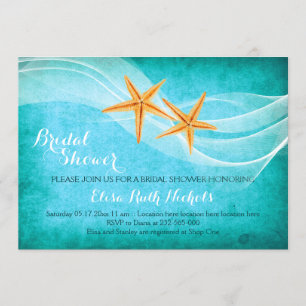 Invitation Douche mariée de plage Starfish