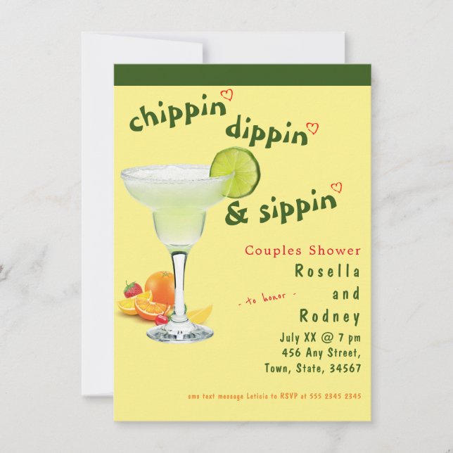 Invitation Douche mexicaine Fiesta Couples 🎉 Margarita Party (Devant)