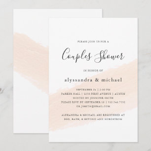 Invitation Douche minimaliste à pinceau rose vif