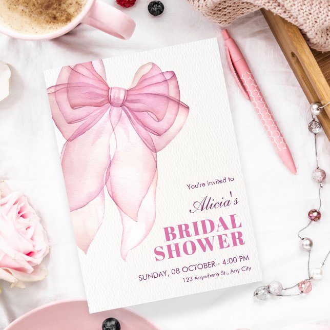 Invitation Douche nuptiale à arc rose (Créateur téléchargé)