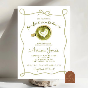 Invitation Douche nuptiale à thème Matcha
