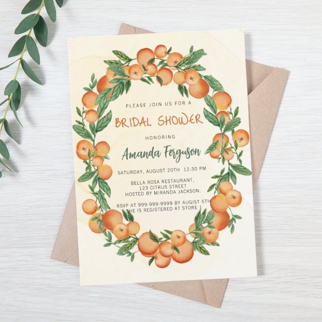 Invitation Douche nuptiale aux agrumes d'orange (Créateur téléchargé)