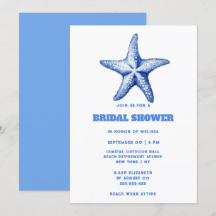 Invitation Douche nuptiale bleu Starfish