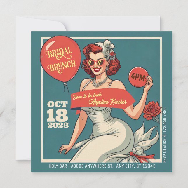 Invitation Douche nuptiale Brunch (Devant)