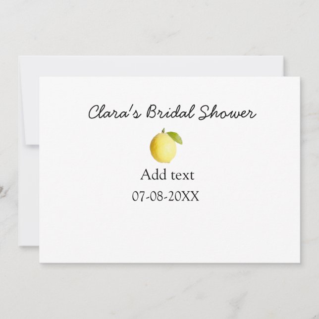 Invitation Douche nuptiale citron moderne simple minimum rust (Devant)