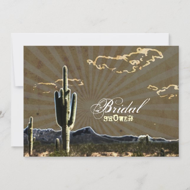 Invitation Douche nuptiale de cactus de l'Ouest russe (Devant)
