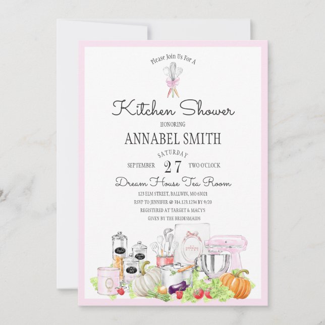 Invitation Douche nuptiale de cuisine (Devant)