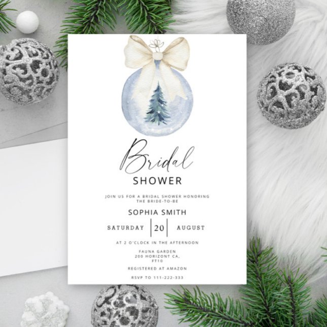Invitation Douche nuptiale de la boule de Noël d'hiver (Créateur téléchargé)