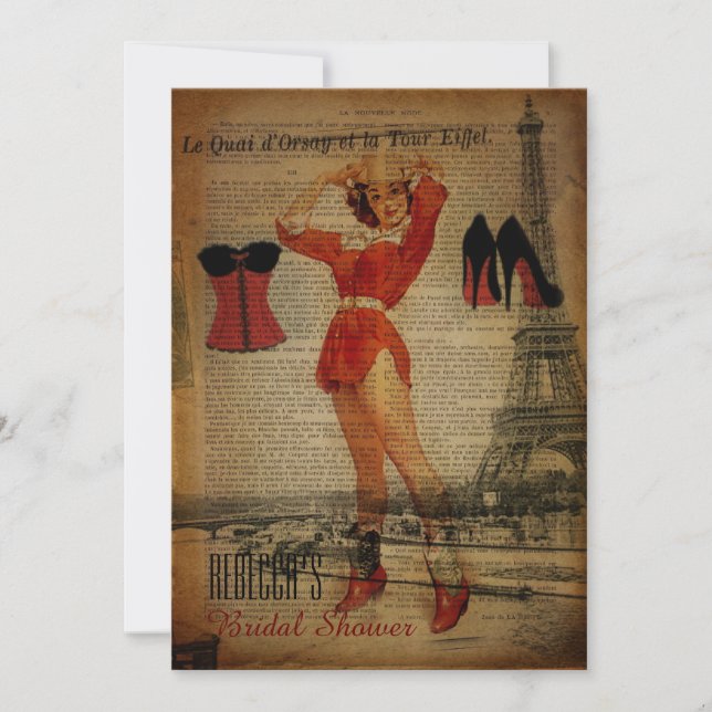 Invitation douche nuptiale de lingerie de partie de corset (Devant)