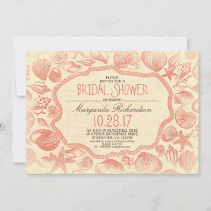 Invitation Douche nuptiale de plage vintage