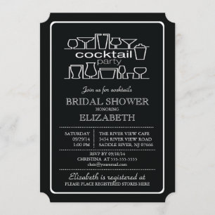 Invitation Douche nuptiale de rétro cocktail