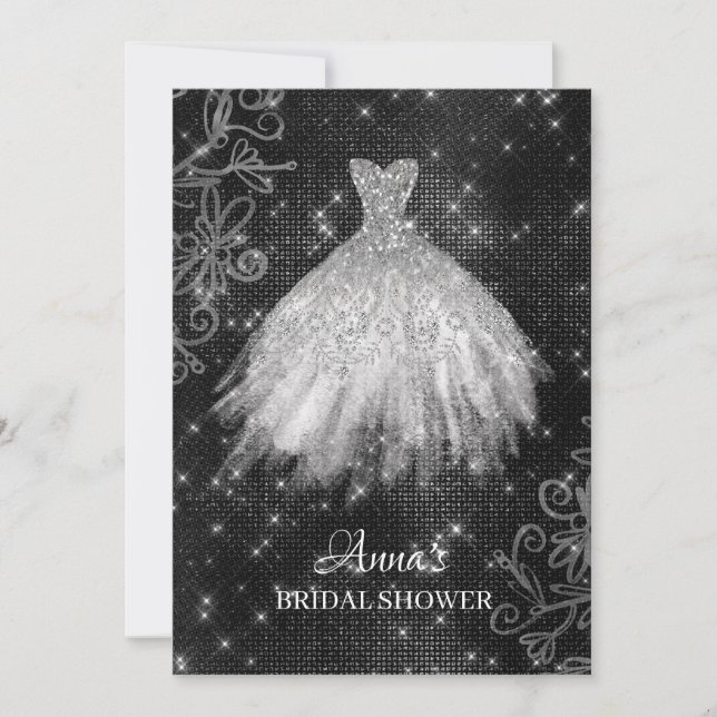 Invitation Douche nuptiale de robe de mariée de robe de (Devant)