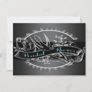 Invitation Douche nuptiale de tableau vintage élégant