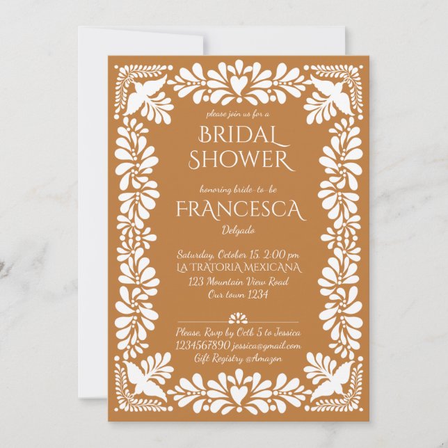 Invitation Douche nuptiale de talavera mexicaine (Devant)