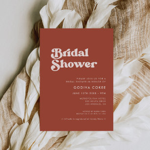 Invitation Douche nuptiale en terre cuite rétro