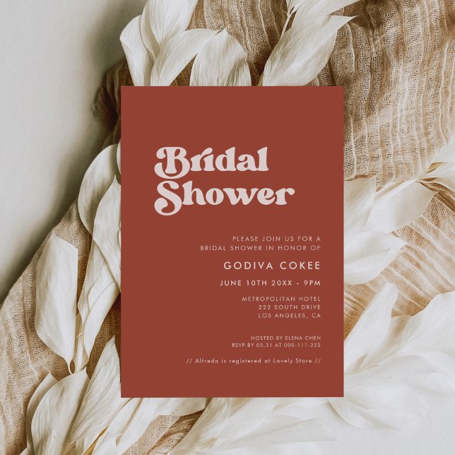 Invitation Douche nuptiale en terre cuite rétro (Créateur téléchargé)