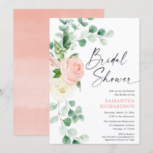Invitation Douche nuptiale fleurie rose vif printanière