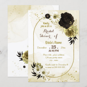 Invitation douche nuptiale géométrique en ivoire brun