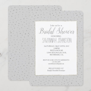 Invitation Douche nuptiale gris argent Confetti